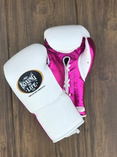 No Boxing No Life Pink & White Boxing Set – Gloves, Headgear & Groin Guard | Handmade in Mexico (8oz–16oz)